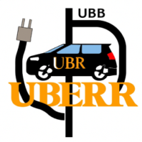 Create a logo for a uber-like business, the business connects cars together for charge-sharing or fuel-sharing transactions, it turns cars into mobile electric vehicle charging stations