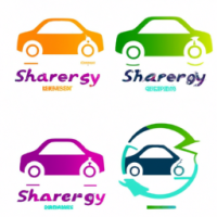 Create a logo for an energy sharing business, the business connects cars together for charge-sharing or fuel-sharing transactions, it turns cars into mobile electric vehicle charging stations